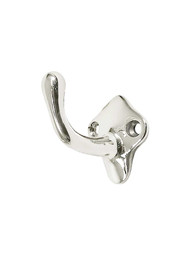 Traditional Brass Garment Hook in Polished Nickel.